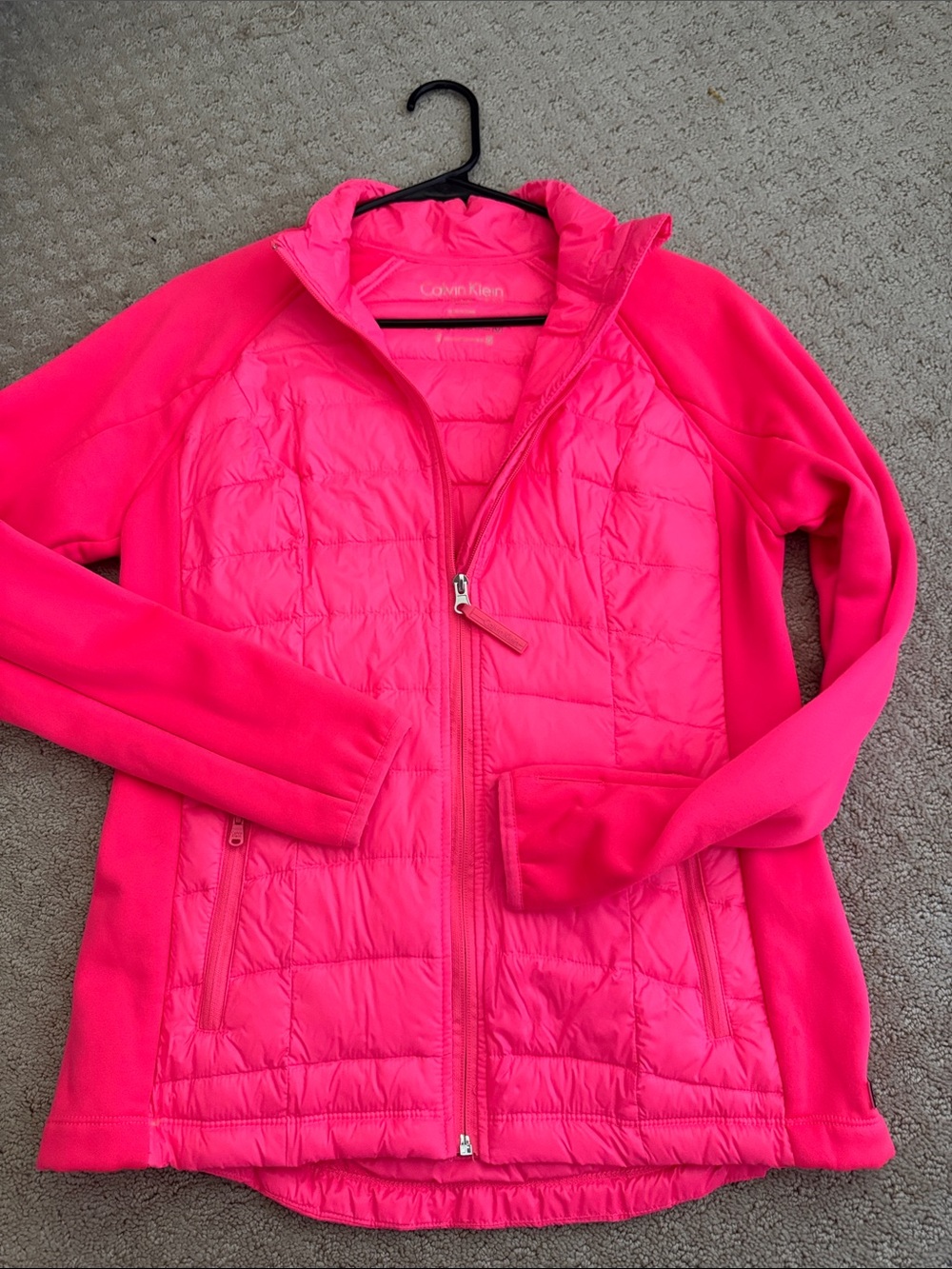 Calvin Klein Hot Pink Quilted Hybrid Jacket